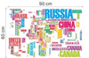 Large World Map Wall Stickers