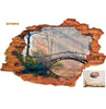 3D Broken Wall Sunset Scenery Wall Stickers